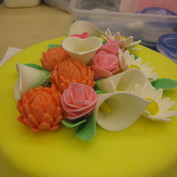 First Time Flowers My first cake using gum paste and making the flowers!