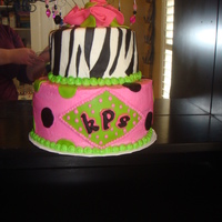 Birthday Cake Buttercream cake with fondant accents. It could have turned out a lot better, but it's pretty good for a first try!