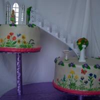 Spring Blooms For A Birthday Girl I spent way too much time on this cake, but I was having so much fun. I love to paint!! I made the bird bath and blue bird with gum paste....