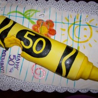 Yellow Crayon This was a yellow crayon with a bite taken out for my mom's birthday. It seems a little unusual but when she was a little girl she...