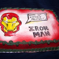 Iron Man Cake This was all hand painted onto a sheet of MMF.