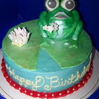 Lady Frog Cake This was so much fun to make and easy too. The frog was chocolate cake covered with MMF. I added shimmer and pink on the lips. The lilly...
