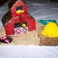 Barn Yard Cake This was made as a donation for a local fundraiser. I used six 9X13 cakes to make it. The figures were made of gum paste. I airbrushed...