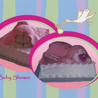 Baby Cake buttercream, fondant covered baby and blanket