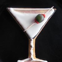 Martini Cookie Martini with Fondant Olive Cookie