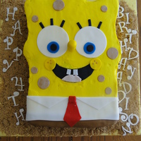 Spongebob Cake SpongeBob done for a friend's daughter's birthday. Cake is a white almond sour cream cake, covered with buttercream and fondant...