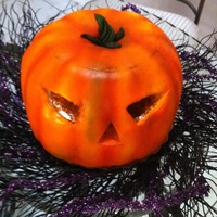 Jack-O-Lantern Blinking eyes are not well represented by snapshots. It was much more impressive in person. Pumpkin spice marble cake with marshmellow...