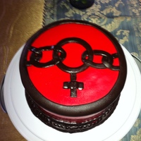 Womens Day Cake Red and Dark Chocolate fondant cake.