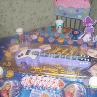 Hannah Montana Theme This cake was made for my 7 yr old niece. She loves Hannah Montana. Its a Marble Banana flavor cake w/ Banana buttercream frosting.