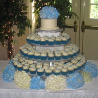 Wedding Cupcake Tree Hydrangea flowers :)