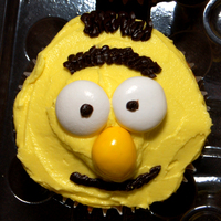 Sesame Street Cupcakes All white cake with BC icing. Made for a 3 years old Birthday Party BC Icing, Peanut M&M's, Marshmallows, Lemon Starbursts, Mentos...