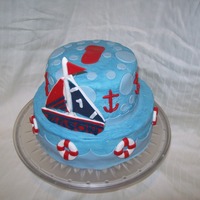 Sail Boats Buttercream cake with MMF accents