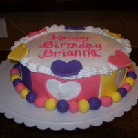 Birthday Hearts Buttercream cake with fondant accents