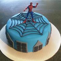 Spiderman Cake Cake inspired by fellow CCer, tinytammi. Thanks!9 inch, chocolate cake with peanut butter buttercream. Sorry for the blurry pic.