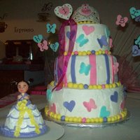 1St Birthday 3 tier first birthday fondant accents