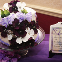 Moms Birthday Cake white fondant, fondant butterflies, and flowers