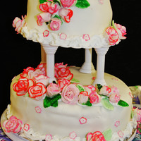 Wilton Course 3 Cake This cake is from my wilton course 3 fondant and tierd cakes class flowers and cake are fondant