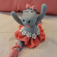 Ballerina Hippo In Pink caketopper ballerina hippo