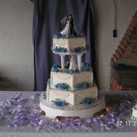 Wedding Cake purple and blue gumpaste flowers