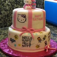 Hello Kitty This was for my daughter's birthday this year. Hello Kitty seems to be quite popular lately. Cakes are 6 in and 8 in. All decorations...