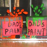 Dad's Paint My dad's birthday/father's day cake. One vanilla and one devil's food. Buttercream with gumpaste and fondant. TFL!