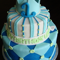 Birthday Cake For A Prince Buttercream cake loaded with fondant detail and gumpaste crown