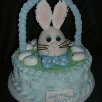 Bunny Birthday Cake Butter cream frosting with royal icing handle. The eggs are made with white chocolate. Each child attending the party has his or her name...