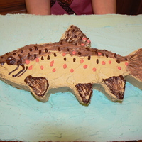 My Brown Trout Cake I made this cake out of all buttercream. It is resembling a brown trout!