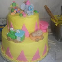 Circus Baby Shower Cake cream cheese icing with gumpaste/fondant accents