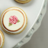 Tiny Rose Cookies 1-1/2" round cookies decorated with hand painted roses