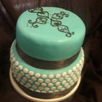 Baby Christening blue and brown baby christening cake