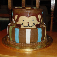 Monkey Baby Shower I did this cake for a Monkey themed baby shower. I did the design based off of the Monkey Jungle Trail hood towel that the mother had...