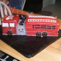 Fire Truck My first attempt at a 3d firetruck for my sons birthday at the firehouse.