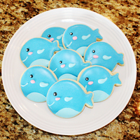 Whale Cookies These are whale cookies made with the NFSC recipe and Antonia74 Royal Icing!!