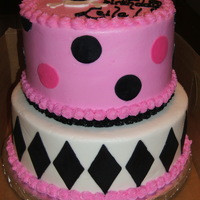 Leila's Cake Cake matched decorations/invites. 8inch & 10 inch. All buttercream with fondant details.