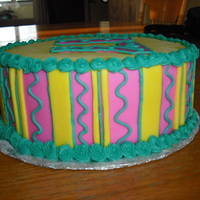 17Th Birthday Cake This was one of my first cakes with fondant. For a teenage girl with "loud" taste in colors!