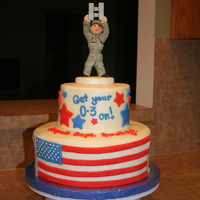 Promotion Cake This is a cake I made for a friend of mine. She had a party when she was promoted to Captain in the Air Force. Chocolate with cream cheese...