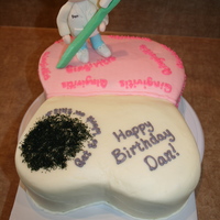 Dan's Birthday Cake This is a molar and gum cake for a periodontist friend of mine. He was impressed that I knew he worked on gingivitis (yes, I had to google...