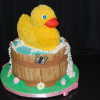 Rubber Ducky In A Tub 10" base white cake, duck was made of pound cake