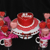 Valentine's Day Sweets I made the heart shape cake for my husband and the cake pops for kids to hand out to bus drivers and teachers.