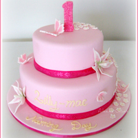 1St And Naming Day Joint This cake is for a joint Naming Day and 1st Birthday. It is a 9 inch chocolate mud with chocolate ganache and a 6 inch banana cake with...