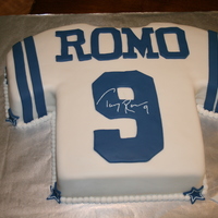Football Jersey - Dallas Cowboys Birthday cake commissoned for a huge Tony Romo fan. Was such a big hit that the Birthday boy actually went and changed into his jersey!! :D...