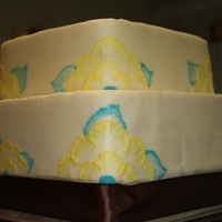 Brush Embroidery Wedding Cake 