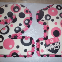 21St Birthday iced in buttercream with fondant accents!