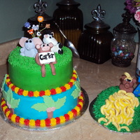 Jungle Theme Cake And Smash Cake All edible fondant animals, with monkey smash cake for 1 year old birthday