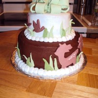 Deer Baby Shower Cake Deer baby shower cake with geese flying