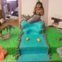 Hawiian Theme Party cake is white cake with buttercream frosting