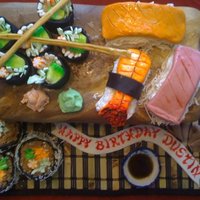 Sushi Cake I love the Confetti Cake book, so I decided to try this design with some fun modifications. This cake was time consuming, but it was a huge...