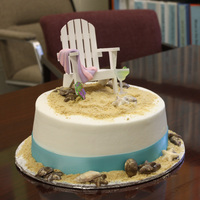 Beach Birthday I made this cake for a friend who loves the beach! Cake is covered in buttercream (although everyone thought it was fondant because it was...