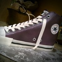 Converse Shoe Cake This is a converse shoe cake purple air brush with glitter ; )